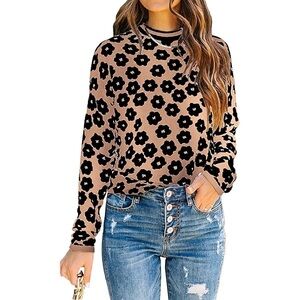 Pretty Garden Two Tone Flower Sweater